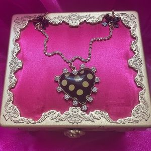 Betsey Johnson ‘first date’ polkadot heart necklace